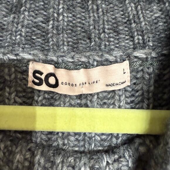 So Charcoal Heather Mock Neck Pullover Sweater Sz L NWT - Picture 5 of 13